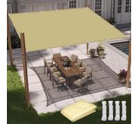Voile d'ombrage rectangulaire 2 x 5,5 m, protection UV, tissu d'ombrage tissé avec œillets et cordes, parfait pour jardin, terrasse, couleur crème, solution d'ombrage
