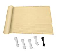 Voile d'ombrage Rectangulaire 245 x 300 cm Rectangle HDPE Respirant, Protection UV, Filet d'ombrage avec Oeillets et Cordons pour Patio Jardin Terrasse Extérieur Balcon, Couleur Crème