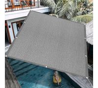 Voile D'Ombrage Rectangulaire 260 x 325 cm Respirant Filet Tissé D'Occultation Jardin, Pelouse, Patio, Piscine Protection UV 98% avec Corde Perméable, Gris Clair