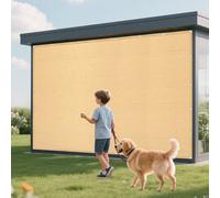 Voile d'ombrage Rectangulaire 260 x 360 cm UV Protection Tissu Oxford avec Oeillets pour La Fête de Jardin Patio Extérieur, Couleur Crème