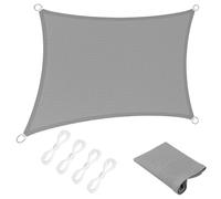 Voile d'ombrage Rectangulaire 3.3 x 4 m 95% UV Protection, Résistant, Protection Solaire, Rectangulaire Filet Protection Solaire avec Corde pour Jardin Patio Extérieur Terrasse, Gris Clair