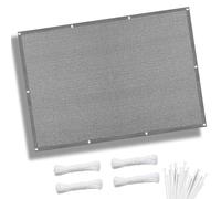 Voile d'ombrage rectangulaire 3,4 x 9 m avec angle droit - Protection contre le vent - Gris clair