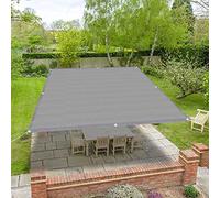 Voile d'ombrage Rectangulaire 3.5 x 3.5 m HDPE Respirant Perméable à l’Eau Respirant Voile d'ombrage rectangulaire Kit de Fixation sans perçage pour Patio Jardin Terrasse Extérieur Balcon, Gris