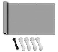 Voile D'ombrage Rectangulaire 3.5x4m Voiles Dombrages Imperméable Toile D'ombrage Protection Solaire 95% UV Protection avec Oeillets et Cordons pour Terrasse Balcon Jardin Exterieur Light Gray