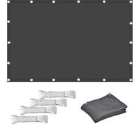 Voile d'ombrage rectangulaire 3,7 x 3,9 m - Protection UV 98 % à 95 % - Idéal pour le jardin et la terrasse - Avec corde - Gris foncé