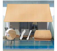 Voile d'ombrage rectangulaire 3,8 x 9 m, protection UV à 95 % et taux d'ombre de 98 %, filet de sécurité pour extérieur avec attaches de câble pour terrasse, jardin, kaki