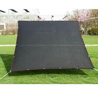 Voile d'ombrage rectangulaire - 3 x 2 m, 4 x 3 m, 5 x 4 m, 6 x 5 m - Protection UV à 90 % - Durable et respirant - Distance des trous : 1 m - Pour terrasse et jardin - Noir - 2 x 2 m