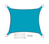 Voile d'ombrage rectangulaire 3 x 4 m couleur bleu avec jeu de barres - Protection solaire pour votre jardin.