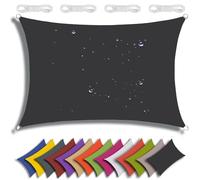 Voile d'ombrage rectangulaire 3 x 4 m - Protection UV à 95 % - Parfait pour jardin, terrasse, fête, pergola, balcon - Auvent noir pour un confort extérieur amélioré
