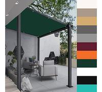 Voile d'ombrage rectangulaire - 3 x 6,5 m - Protection UV - Pour jardin, plage, terrasse - Résistant aux intempéries - Vert foncé - Pour un blocage ultime du soleil