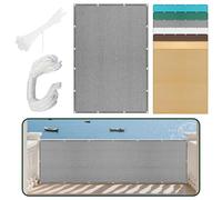 Voile d'ombrage Rectangulaire 300 x 400 cm Contre Le Vent HDPE avec Protection UV Coupe-Vent Voiles Respirante HDPE pour Cour, Terrasse, Jardin, Piscine, Camping, Gris Clair