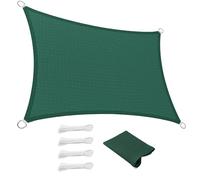 Voile d'ombrage Rectangulaire 300 x 460 cm Rectangulaire, 95% UV Protection, Coupe-Vent, Personnalisable Filet de Jardin Patio avec Corde pour Jardin Patio Extérieur Terrasse Pergola, Vert Foncé