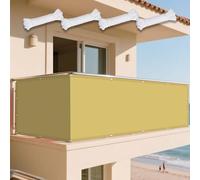 Voile d'ombrage Rectangulaire 330 x 425 cm Imperméable 98% Anti UV Toiles D'Ombrages avec Oeillets Cordons pour Terrasse Jardin Extérieur Balcon, Jaune Sable