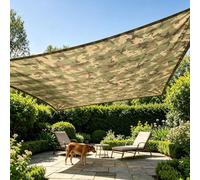 Voile D'ombrage Rectangulaire 3x4.5 M Toile Ombrage Exterieur, Toile D'ombrage pour Patio,Voile Ombrage Résistant Aux UV pour Terrasse, Jardin, Balcon, Camping - Camouflage