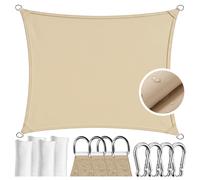Voile d'ombrage Rectangulaire 3x4m Protection Solaire Imperméable Jardin Balc...