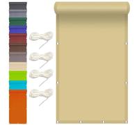 Voile d'ombrage Rectangulaire 4.4 x 4.5 m Rectangulaire Imperméable UV Protection Toile Parasol avec Oeillets et Cordons pour Patio Jardin Terrasse Extérieur, Jaune Sable