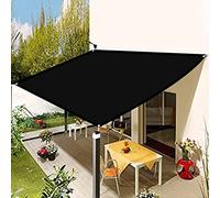 Voile d'ombrage rectangulaire 4,5 x 5,5 m, imperméable, protection UV, pour terrasse, balcon et jardin, auvent coupe-vent avec œillets et cordes, housse Pera noire