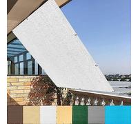 Voile d'ombrage rectangulaire 4,5 x 7,5 m - Écran d'ombre pour terrasse avec attaches de câble pour jardin, fêtes de jardin - Protection UV - Installation facile - Blanc