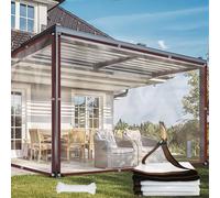 Voile d'ombrage Rectangulaire 5.2 x 3 m Couverture Transparente Imperméable, 95% UV, Anti-Déchirure Voile d'ombrage Imperméable en PE pour Jardin Terrasse, Blanc