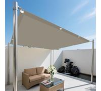 Voile d'ombrage Rectangulaire 5.5 x 10 m Anti-Déchirure Protection UV 93% Bache Ombrage Auvent D'Ombre avec Le Kit de Fixation pour Terrasse Jardin Extérieur Balcon, Kaki