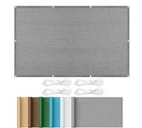 Voile d'ombrage rectangulaire, 5 x 9,5 m, protection UV, respirant, pour jardin, terrasse, pelouse, gris, avec œillets, parfait pour bloquer la lumière du soleil