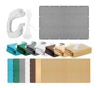 Voile d'ombrage Rectangulaire 552 x 607 cm HDPE Anti-Déchirure Filet de Protection UV avec Oeillets Cordons pour Patio Jardin Terrasse Extérieur Balcon, Gris Clair