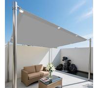 Voile d'ombrage Rectangulaire 6.5 x 8 m Anti-Déchirure Protection UV 93% Bache Ombrage Auvent D'Ombre avec Le Kit de Fixation pour Terrasse Jardin Extérieur Balcon, Gris Clair