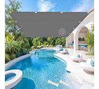 Voile d'ombrage Rectangulaire 60 x 215 cm Robuste et Stable, Anti UV, Imperméable, Toile Solaire Taud de Soleil avec Oeillets et Cordons pour Pergola/Patio Lawn/Carport, Gris Clair