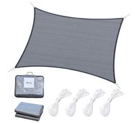 Voile D'ombrage Rectangulaire 6l X 4l M Hdpe Gris Blanc
