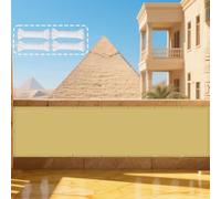 Voile d'ombrage Rectangulaire 75 x 135 cm UV 98% Indéchirable Imperméable Toile Ombrage Auvent PES avec Le Kit de Fixation pour Extérieur Jardin Terrass Balcon, Jaune Sable