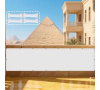 Voile d'ombrage Rectangulaire 75 x 145 cm UV 98% Indéchirable Imperméable Toile Ombrage Auvent PES avec Le Kit de Fixation pour Extérieur Jardin Terrass Balcon, Blanc