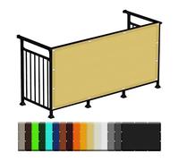 Voile d'ombrage Rectangulaire 75 x 150 cm Protection UV 98% Imperméable Toile d'ombrage Tissu avec Le Kit de Fixation pour Terrasse Jardin Extérieur Balcon, Jaune Sable