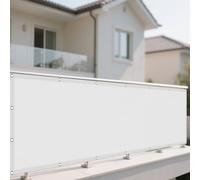 Voile d'ombrage Rectangulaire 75 x 265 cm Polyester Anti-Déchirure Filet de Protection UV avec Cordons pour Patio, Extérieur Jardin Terrass Balcon, Blanc