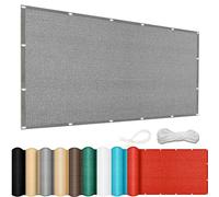 Voile d'ombrage rectangulaire 75 x 400 cm, résistant aux intempéries et à la déchirure, coupe-vent, protection solaire, pour balcon et jardin, gris clair, auvent extérieur