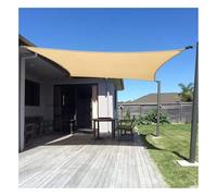 Voile d'ombrage rectangulaire anti-UV pour cour, terrasse, jardin, activités et installations de plein air, avec quatre cordes de traction en polyéthylène robuste de 1,6 m et crochets à ressort (4 x 6