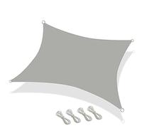 Voile d'ombrage rectangulaire anti-UV pour terrasse et jardin - Tendeur en acier inoxydable durable et mousqueton inclus - Parfait pour la protection solaire