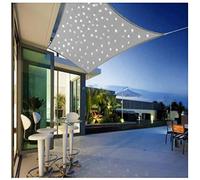 Voile D'ombrage Rectangulaire avec Éclairage LED, Voiles De Soleil Imperméables, Protection Solaire pour Le Jardin Ou Terrasse Perméable À L'air,Gris,4X4m