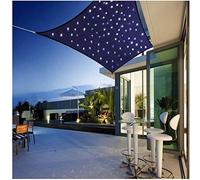 Voile D'ombrage Rectangulaire avec Éclairage LED, Voiles De Soleil Imperméables, Protection Solaire pour Le Jardin Ou Terrasse Perméable À L'air,Bleu,4X5m