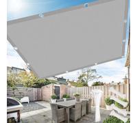 Voile d'ombrage rectangulaire avec œillets 0.6x4m,Voile Ombrage Imperméable, Toile Ombrage Extérieur Protection UV, 95% Filet d'ombrage pour Jardin,terrasse, Balcon,Serre, Brise-Vue，Gris Clair