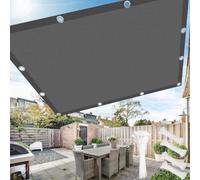 Voile d'ombrage rectangulaire avec œillets 0.6x9.5m,Voile Ombrage Imperméable, Toile Ombrage Extérieur Protection UV, 95% Filet d'ombrage pour Jardin,terrasse, Balcon,Serre, Brise-Vue，Gris foncé