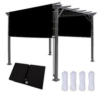 Voile d'ombrage Rectangulaire avec Œillets 180 x 200 cm Protection Solaire Polyester Imperméable UV Protection Filet de Jardin Filet Brise-Vent pour Extérieur Jardin Terrass Balcon, Noir