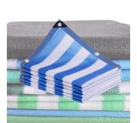 Voile d'ombrage rectangulaire Blau Weiß - Protection UV à 90 % - Respirant - Avec œillets - Pour jardin, terrasse et extérieur, disponible en 11 couleurs [5 x 5 m]