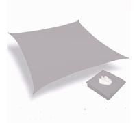 Voile d'ombrage rectangulaire de 1,8 x 2,4 m durable avec coins et bords renforcés, protection UV, résistant aux déchirures et à la rouille pour jardin, terrasse et arrière-cour (gris)
