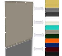 Voile d'ombrage rectangulaire de 2 x 6 m pour extérieur, jardin, terrasse, cour et fête - Protection contre le vent avec corde - Couleur kaki - Bloque les UV pour l'ombre de la cour