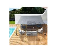 IDMarket - Voile d'ombrage rectangulaire Design ombrière Camouflage 4x6 M Gris Clair