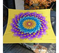 Voile d'ombrage rectangulaire en polyester imperméable et respirant avec 4 cordes pour extérieur, jardin, terrasse et pergola