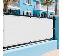 Voile d'ombrage Rectangulaire Étanche 102 x 260 cm UV Protection PES Polyester Voiles d'ombrage avec Corde Libre et Oeillets pour Cour, Terrasse, Jardin, Piscine, Camping, Blanc