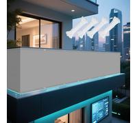 Voile d'ombrage Rectangulaire Étanche 145 x 205 cm Protection Solaire Polyester Bache Ombrages avec Cordons pour Jardin Patio Terrasse Camping, Gris Clair