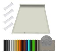 Voile d'ombrage Rectangulaire étanche 2 x 2.5 m Imperméable Protection UV 98% Protection Visuelle Écran de Balcon avec Oeillets et Cordons pour Patio Jardin Terrasse, Ivoire