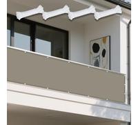 Voile d'ombrage Rectangulaire Étanche 280 x 410 cm Imperméable, Protection Contre UV Toile de Jardin Balcon avec Oeillets et Cordons pour Balcon, Camping, Terrasse, Jardin, Taupe